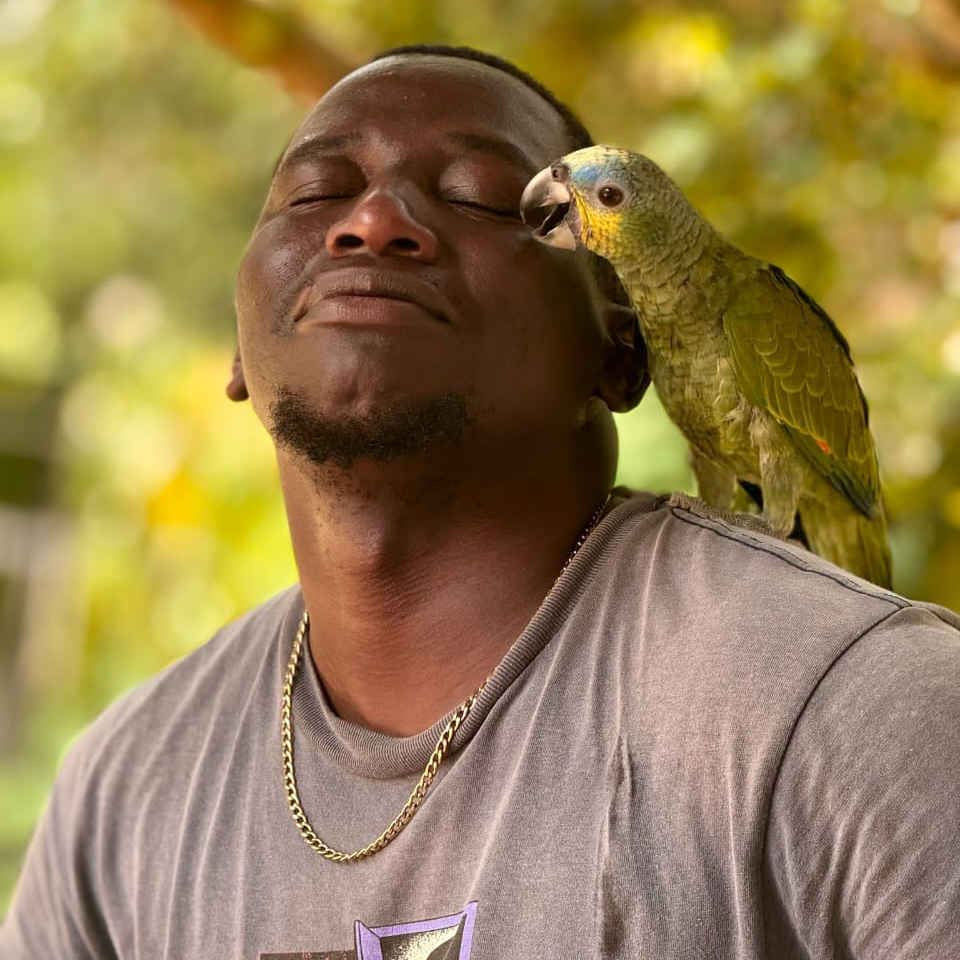 With Bird on Shoulder